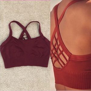 Free People Strappy Back Good Karma Bra In Wine! Sz M/L